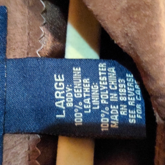 Brown Sueded Leather Jacket - Picture 3 of 4